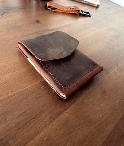 Leather Cash Wallet, Slim Card & Cash Holder, Handmade Minimalist Wallet, Front Pocket, Flap Wallet, Personalized Wallet, Everyday Wallet