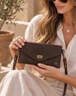 Genuine Leather Crossbody Wallet for Women, Personalized Phone Wallet Purse, Leather Clutch Wallet, Small Shoulder Bag, Shoulder Clutch