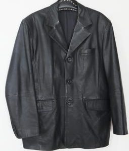 Black 80s90s Men Leather Jacket // Angelo Litrico // Size L