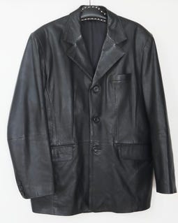 Black 80s90s Men Leather Jacket // Angelo Litrico // Size L